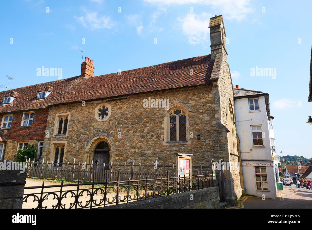 Chapelle Chantry également connu sous le nom de l'ancienne école de latin le plus ancien bâtiment de Buckingham, Buckingham Buckinghamshire UK Market Hill Banque D'Images