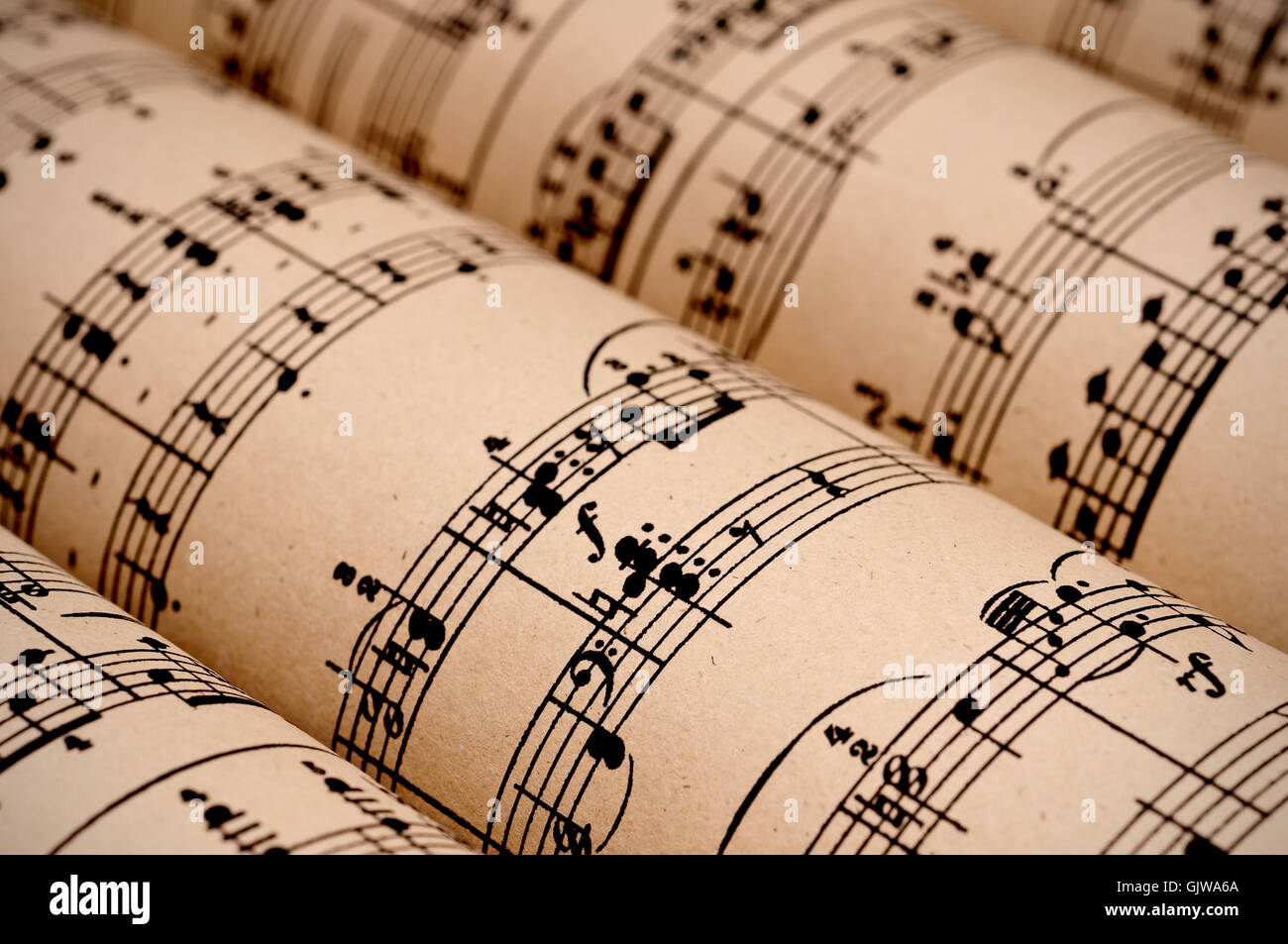 Notation Les notes de musique Banque D'Images