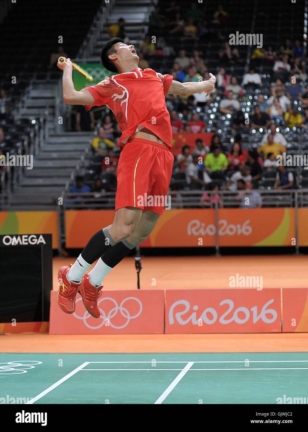 Rio de Janeiro, Brésil. Août 17, 2016. Chen Long (CHN). Mens des célibataires quart de finale. Le Badminton. Jeux Olympiques de Rio 2016. Pavillion 4 Riocentro. Rio de Janeiro. Le Brésil. 17/08/2016. Credit : Sport en images/Alamy Live News Banque D'Images