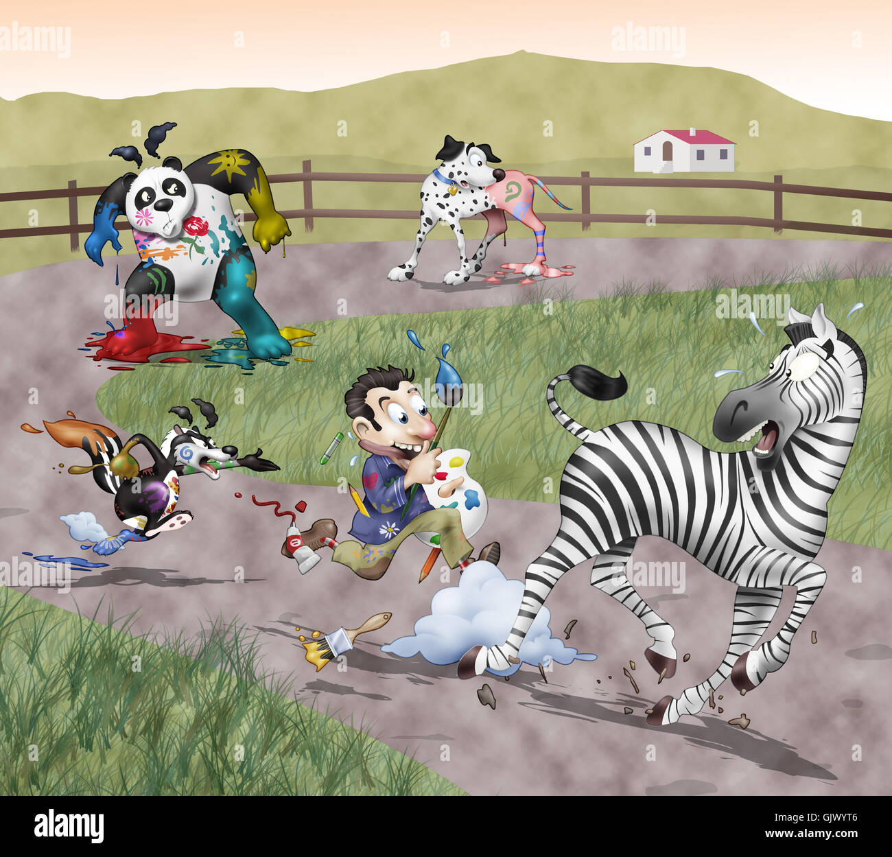 Animaux funny mad Banque D'Images