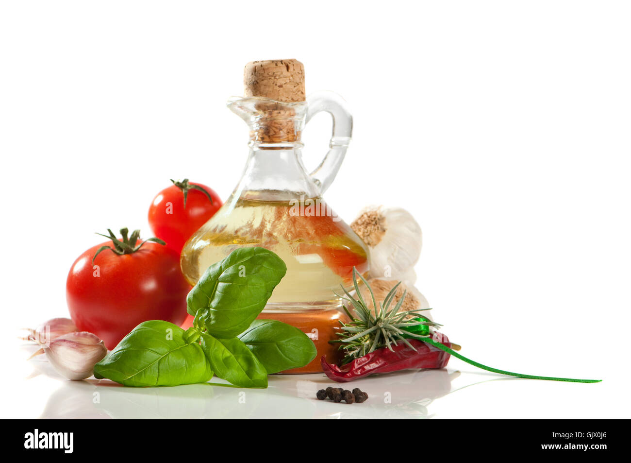 Toile tomate olive Banque D'Images