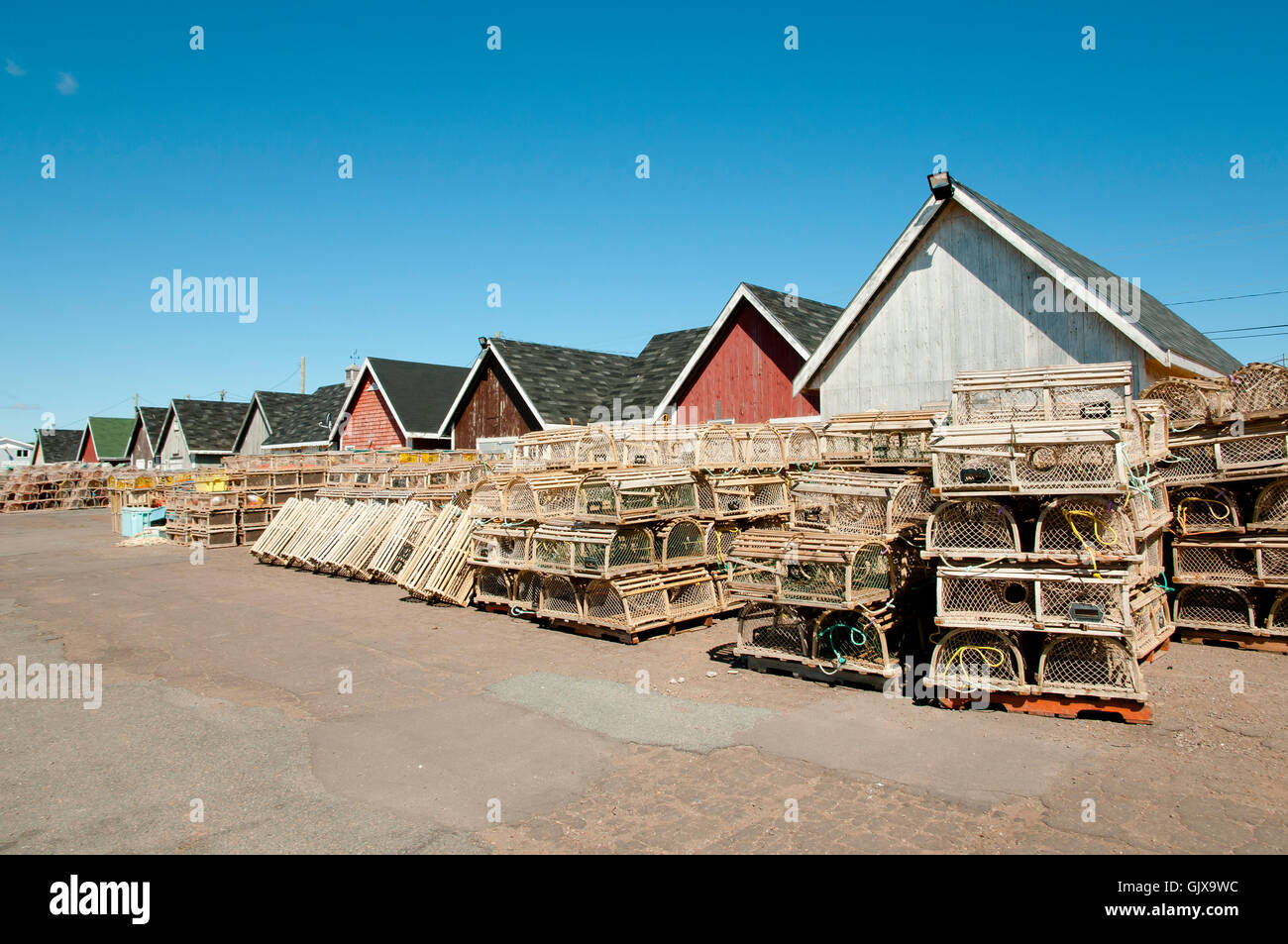 Les casiers à homards dans North Rustico - Prince Edward Island - Canada Banque D'Images