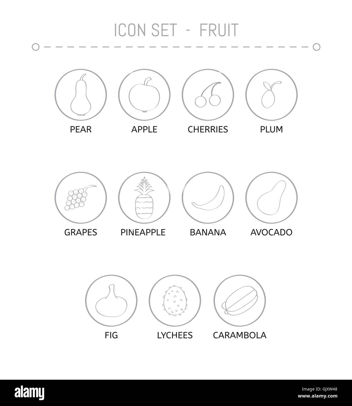 La collection de fruits Illustration de Vecteur