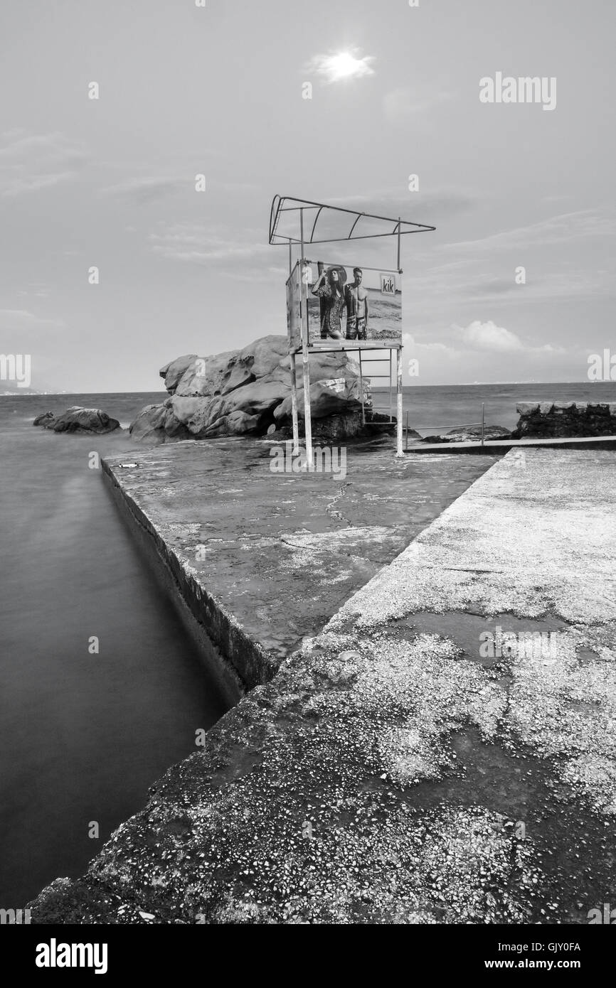 Split, Croatie, la côte dalmate, la plage de Bacvice longue exposition Banque D'Images