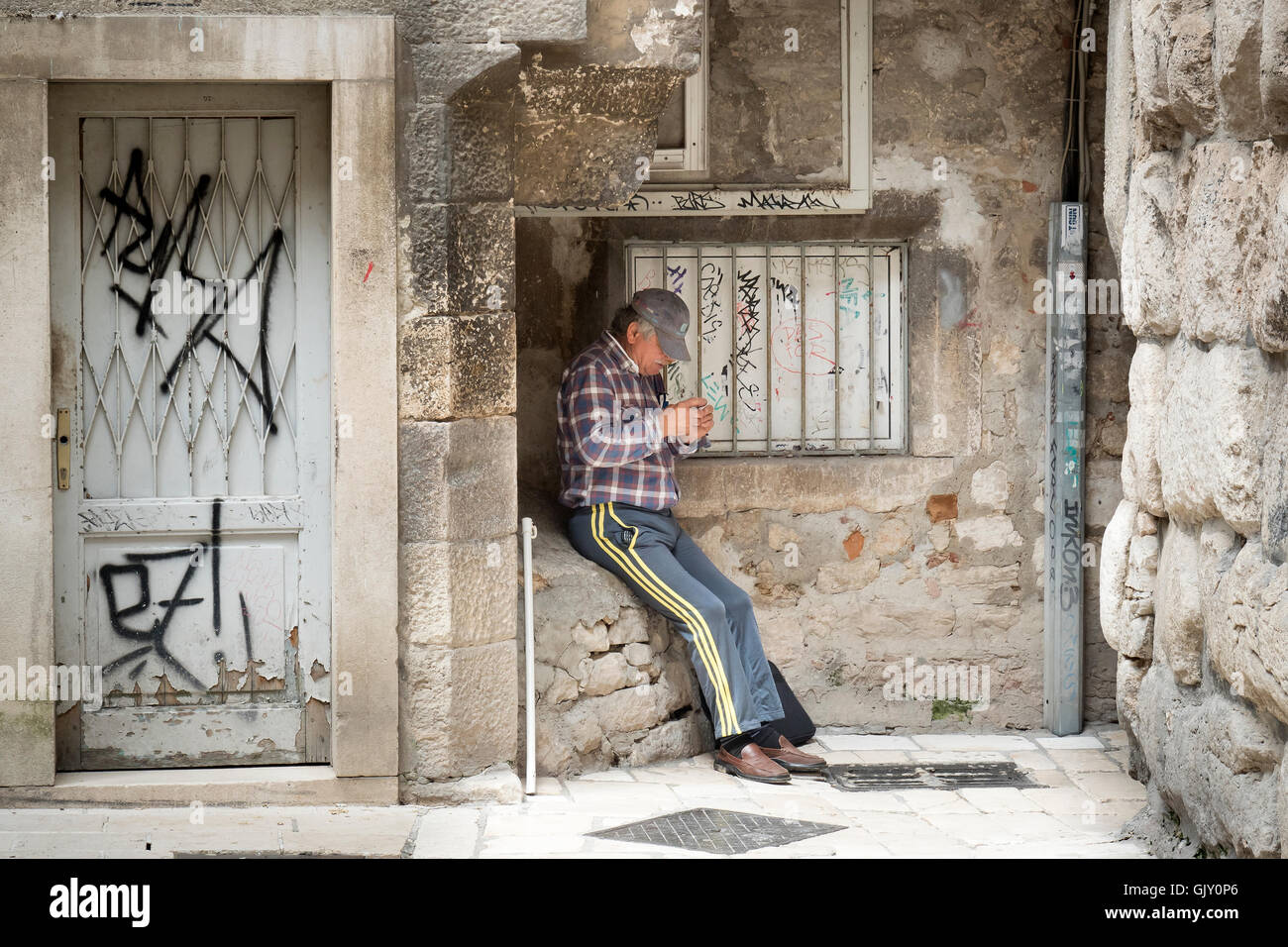 Détail Split, Croatie, la côte dalmate, le palais de Dioclétien Banque D'Images