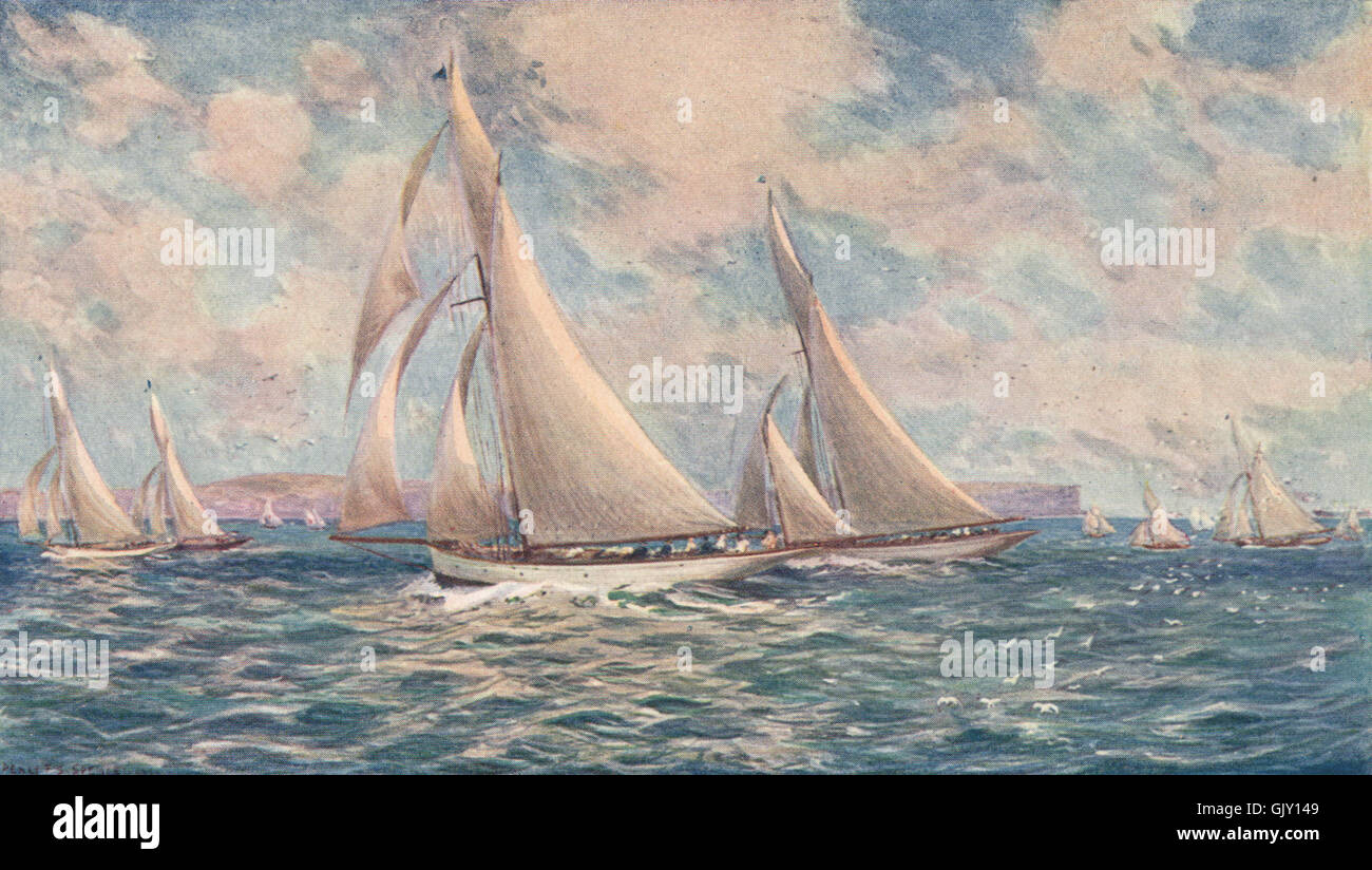 'Yachting, Sydney Harbour' par Percy Spence. L'Australie, l'ancien 1910 Banque D'Images