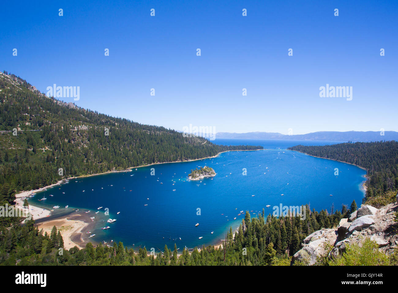Belle vue sur le lac Tahoe Californie à Emerald Bay Banque D'Images