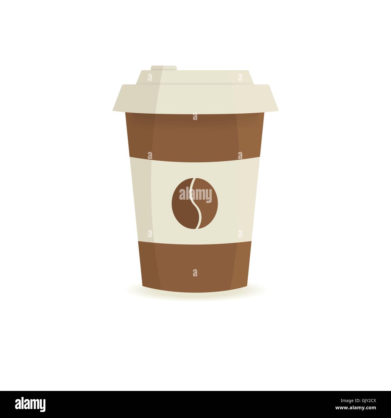 Tasse à café en papier sur un fond blanc. Illustration de Vecteur