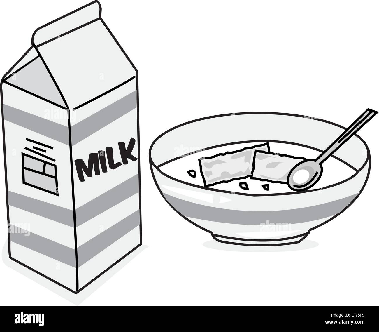 céréales et lait Illustration de Vecteur