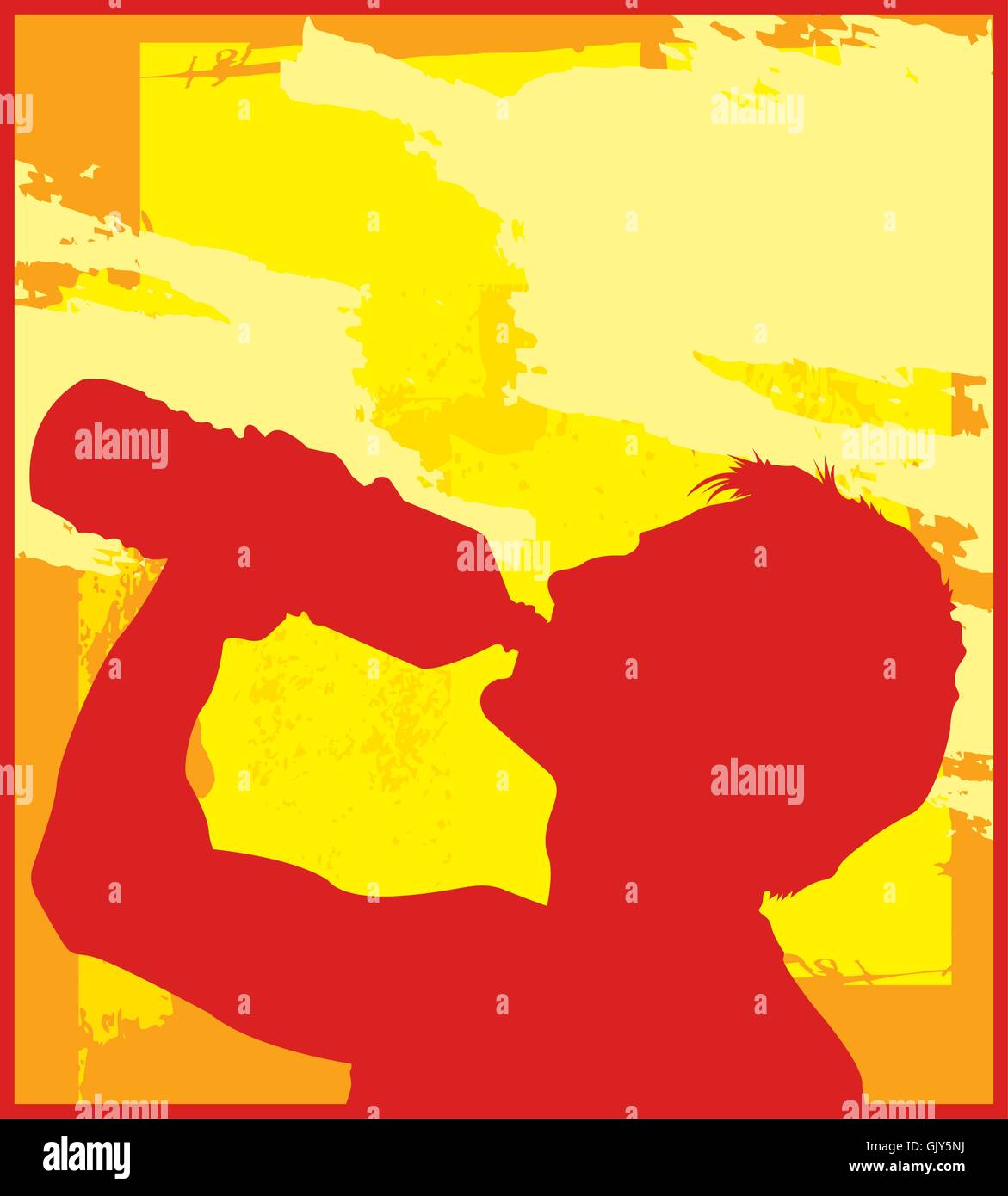 L'eau potable l'homme Illustration de Vecteur