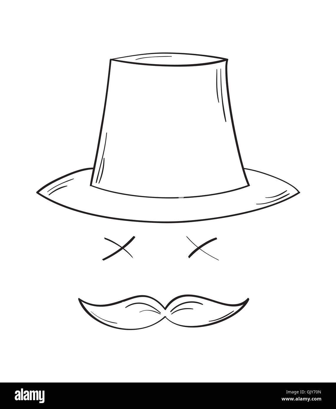 Monsieur à moustache Illustration de Vecteur
