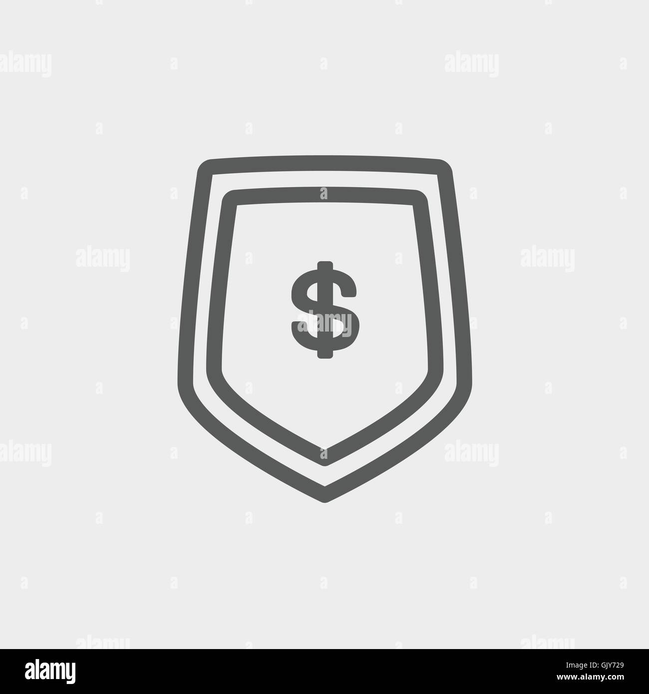 Poches avec symbole du dollar sur l'icône de la ligne mince Illustration de Vecteur Poches avec symbole du dollar sur l'icône de la ligne mince Illustration de Vecteur