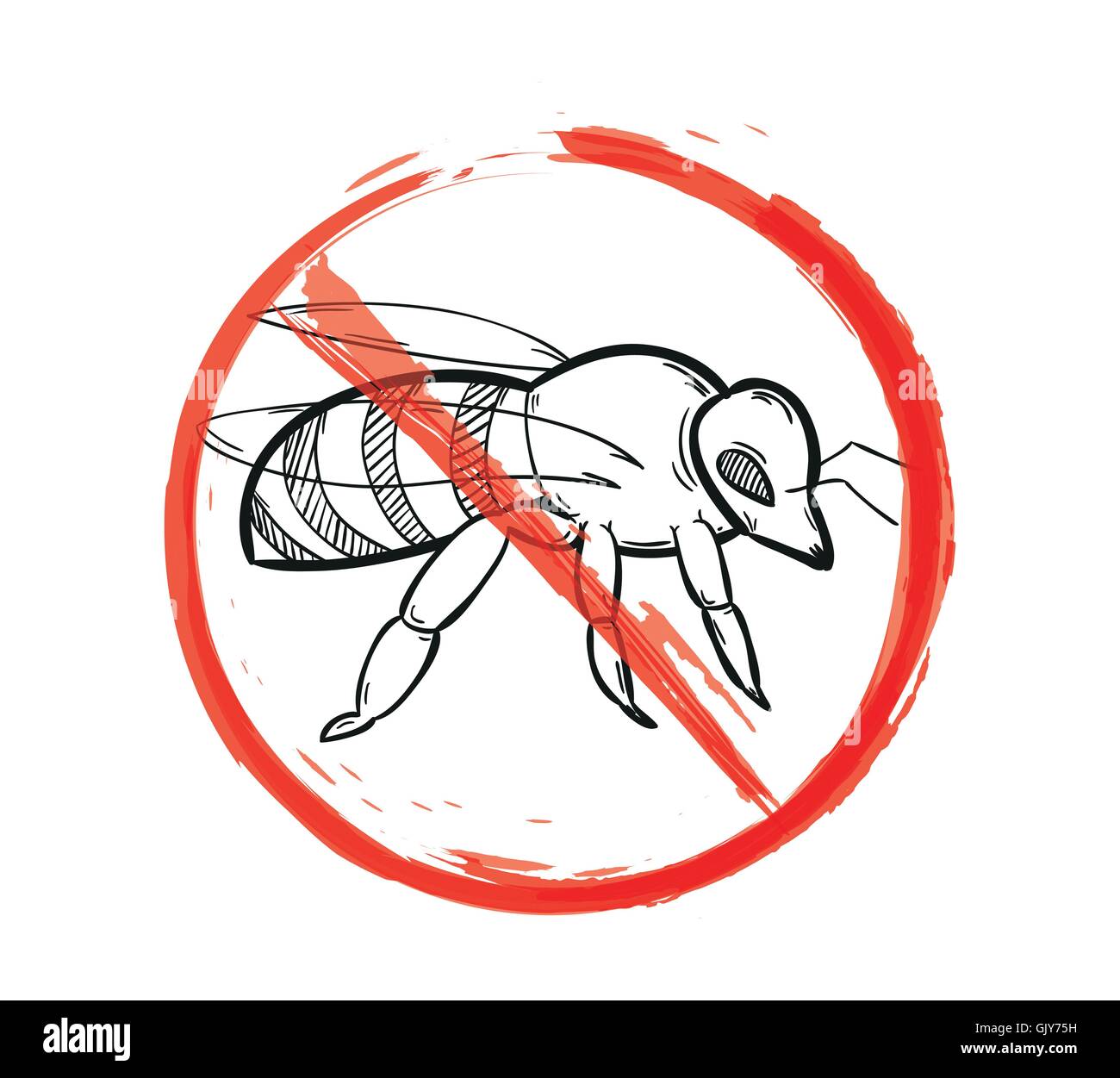 Panneau d'avertissement de l'abeille Illustration de Vecteur