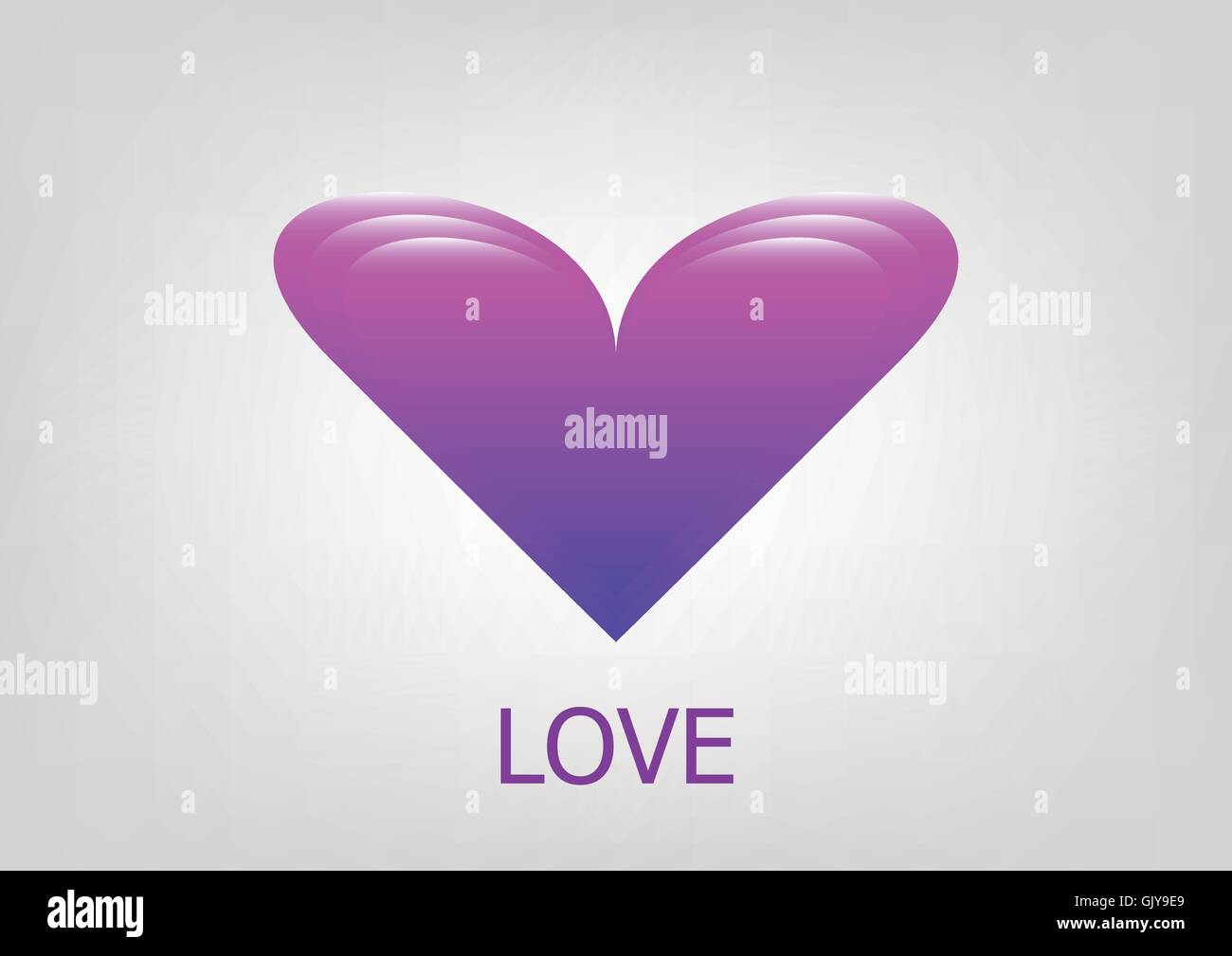 L'icône de l'amour Coeur violet Illustration de Vecteur