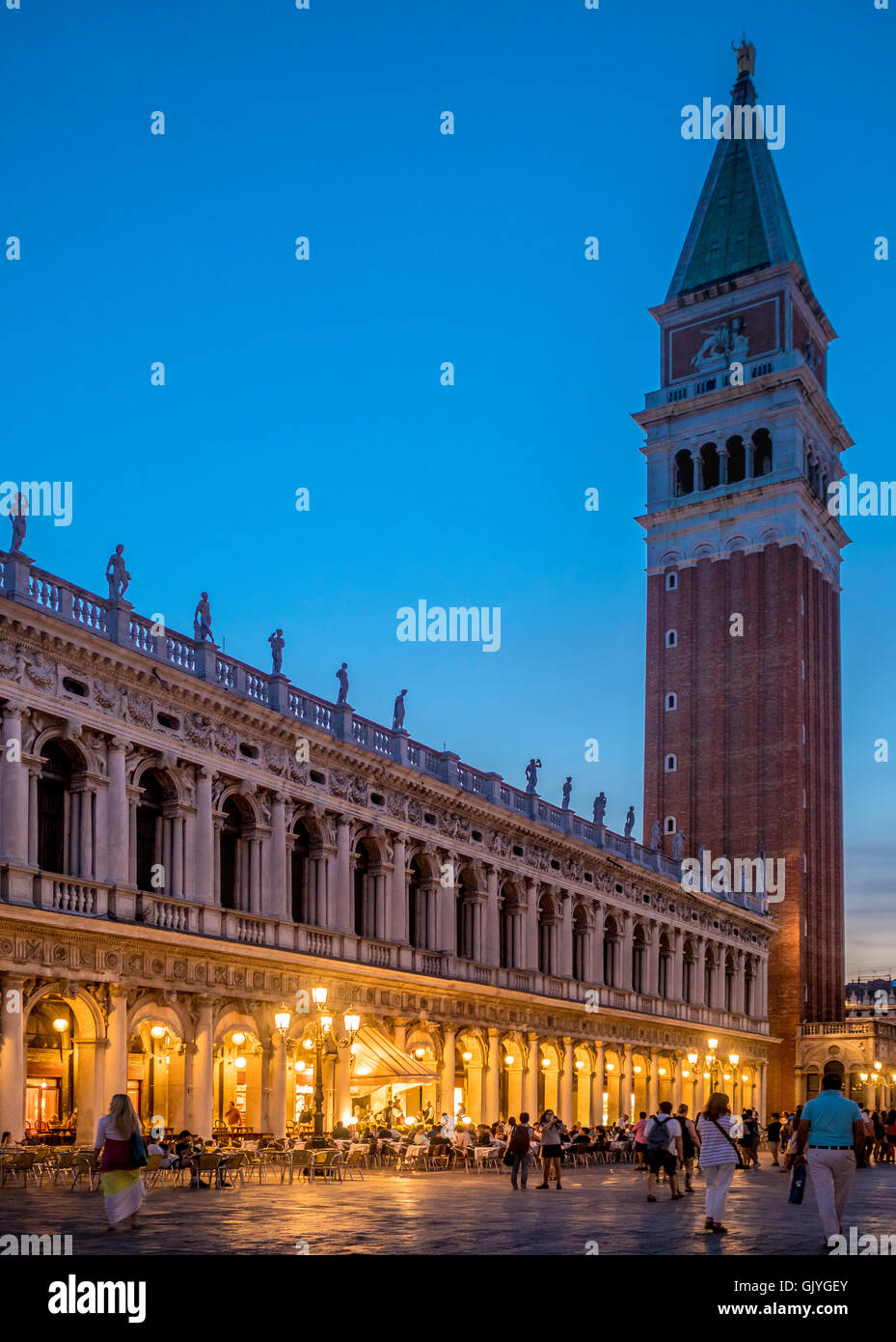 La Place St Marc au crépuscule. Venise, Italie. Banque D'Images