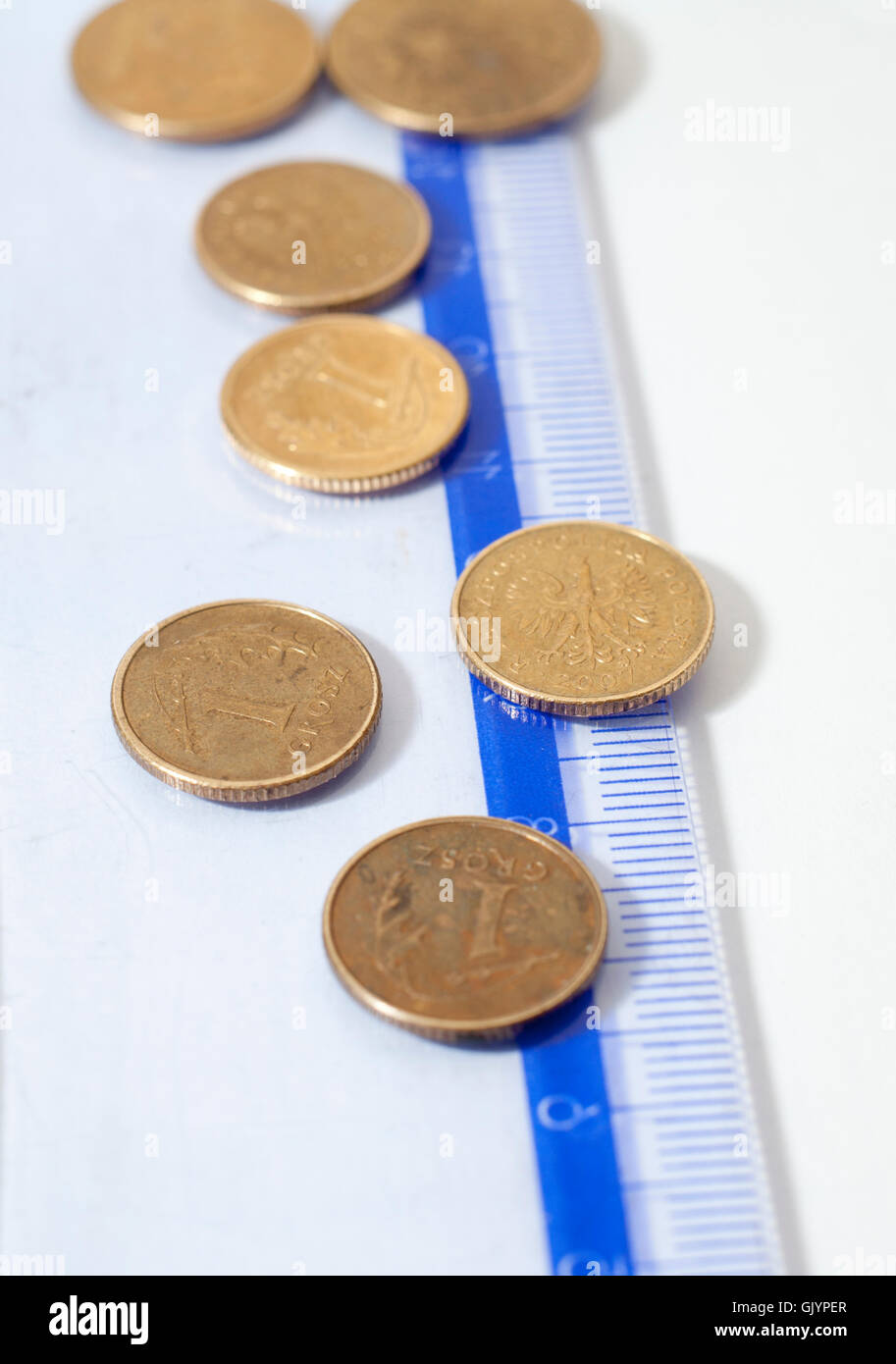 Pièces de monnaie zloty polonais Banque D'Images