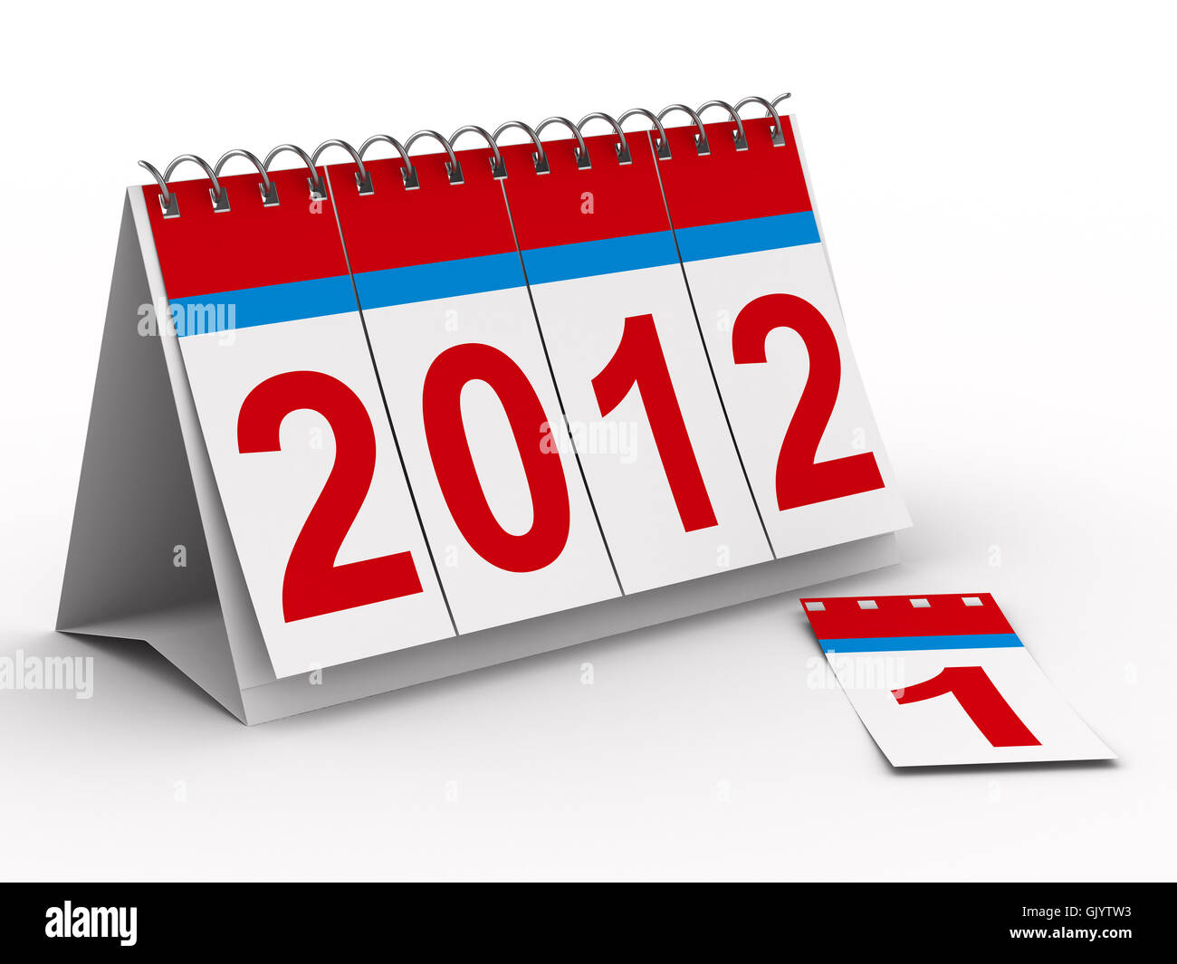 Calendrier de l'année 2012 sur fond blanc. Image 3D isolés Banque D'Images