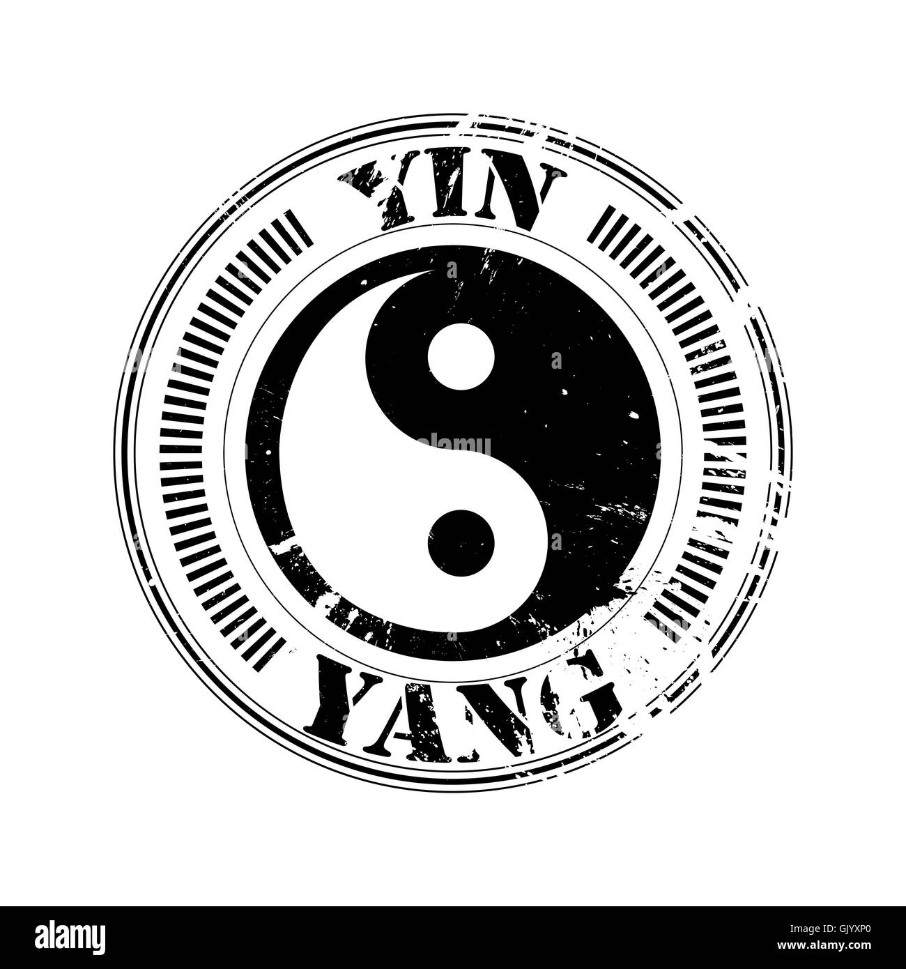 Yin et yang stamp Banque D'Images