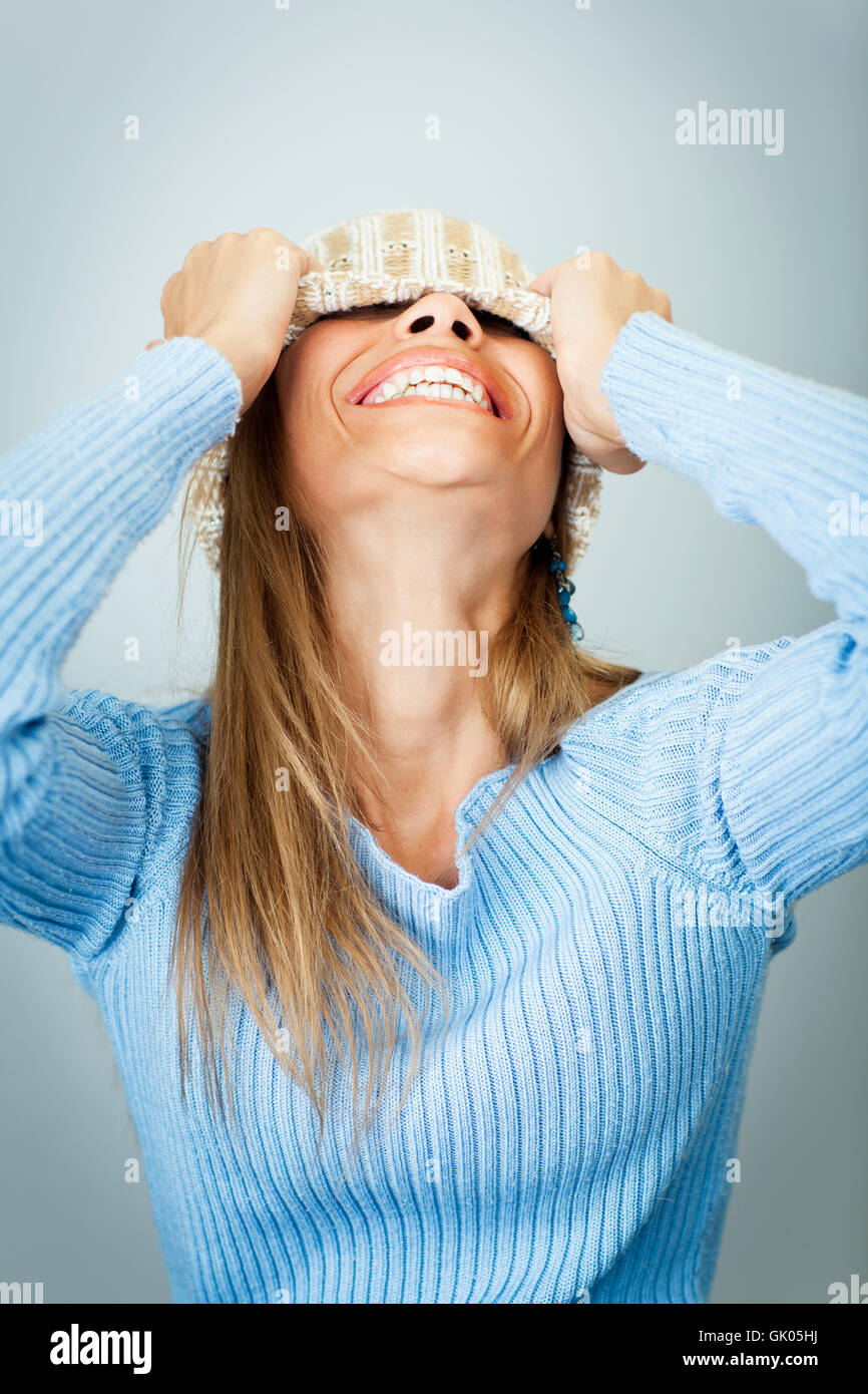 Femme rire rires Banque D'Images