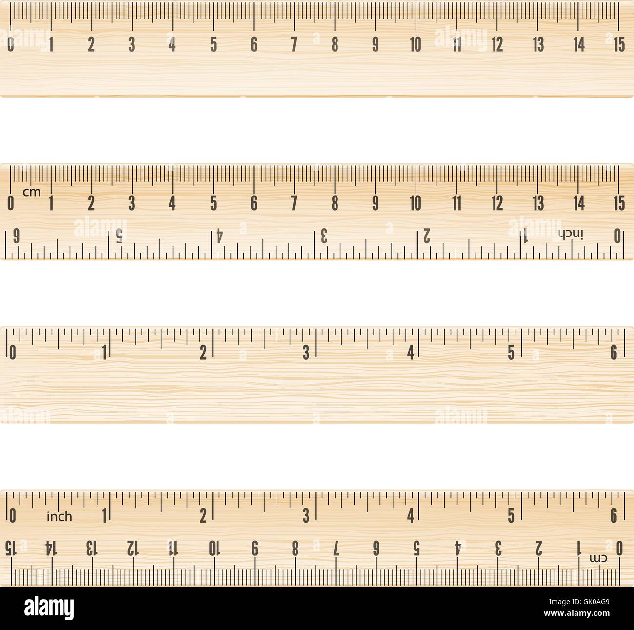 Vector règle en bois Illustration de Vecteur