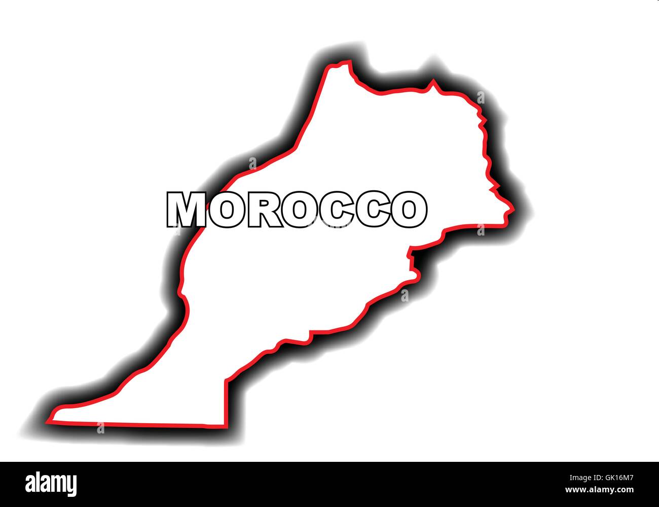 Carte du Maroc Illustration de Vecteur
