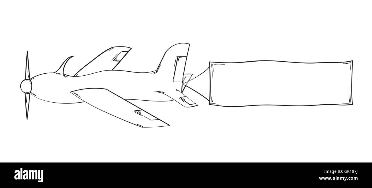 Avion et drapeau blanc Illustration de Vecteur