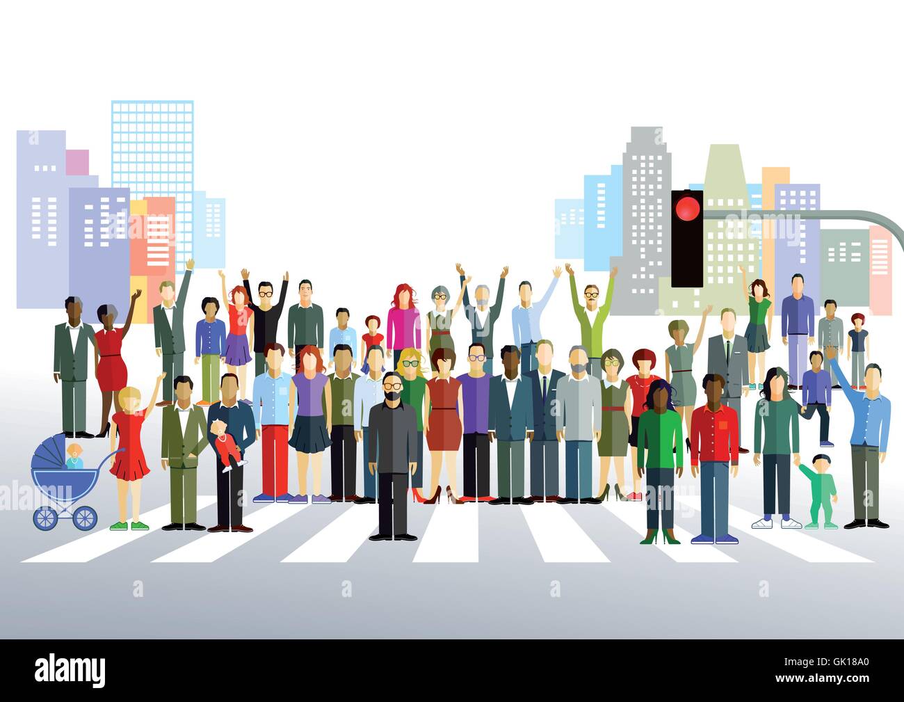 habitants de la ville Illustration de Vecteur