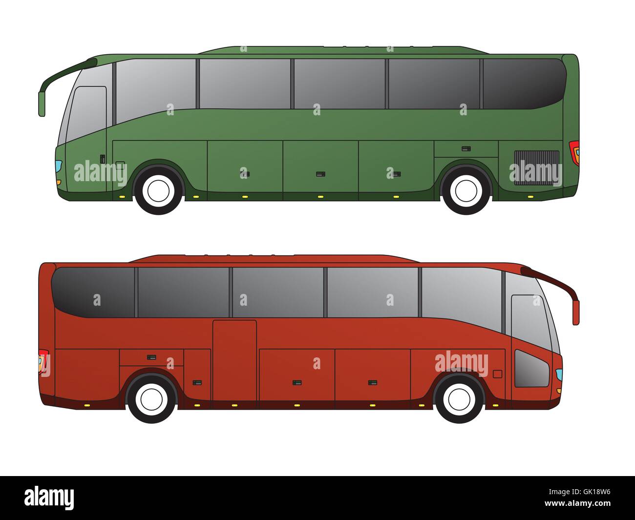 Bus touristique à essieu simple de conception Illustration de Vecteur