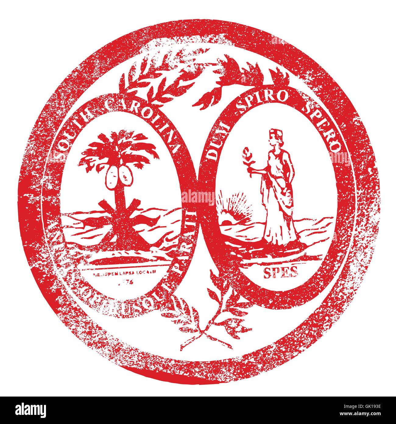 Caroline du Sud Seal Stamp Illustration de Vecteur