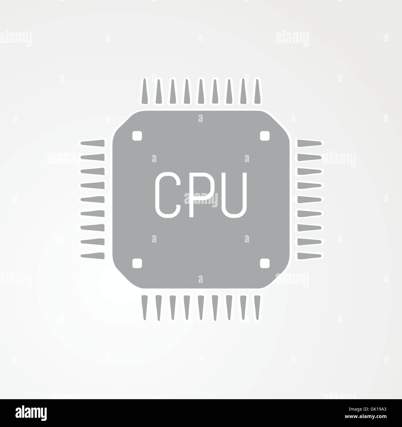 Puce d'ordinateur ou de l'icône de Microchip Illustration de Vecteur