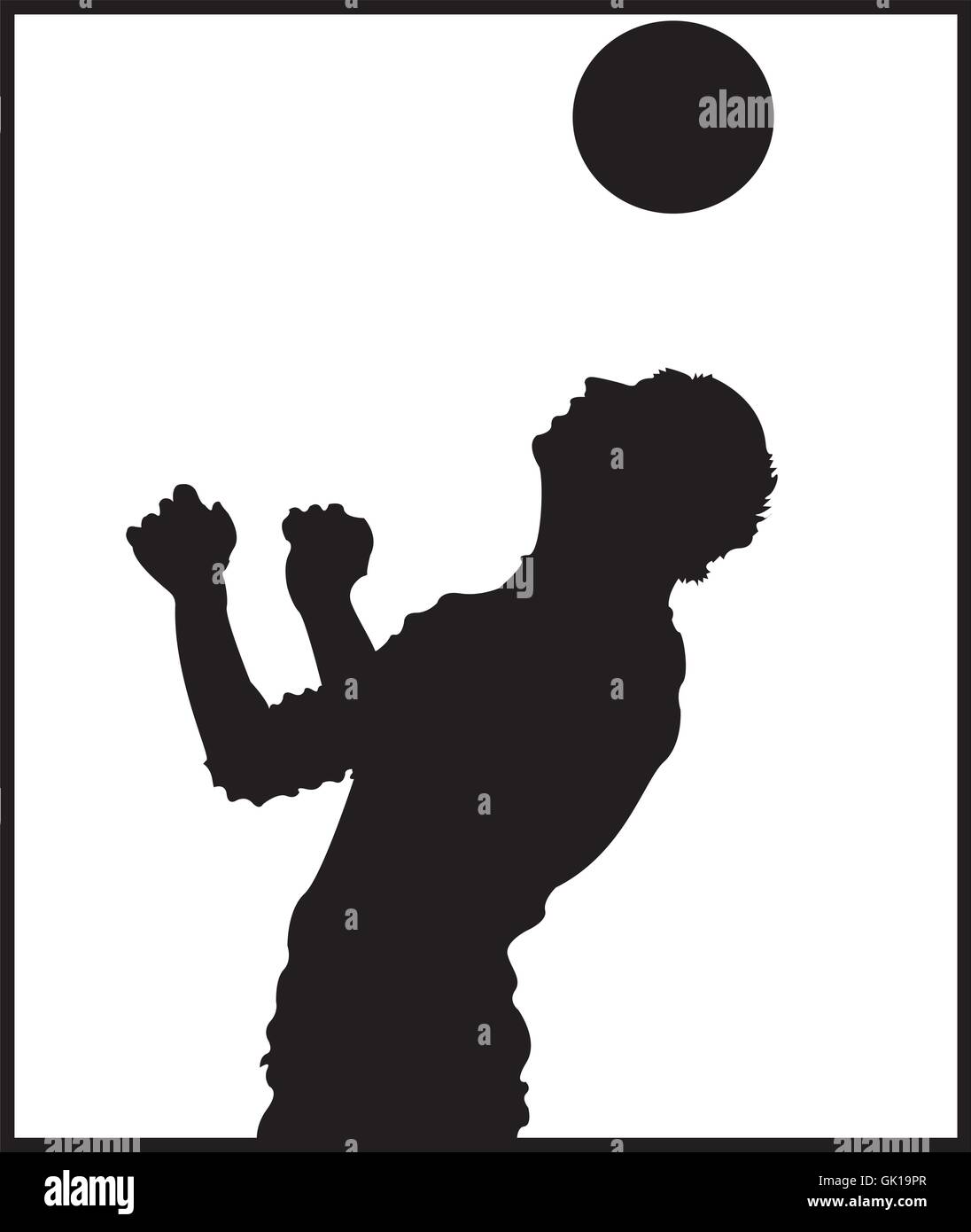 Tête de soccer Black & White Illustration de Vecteur