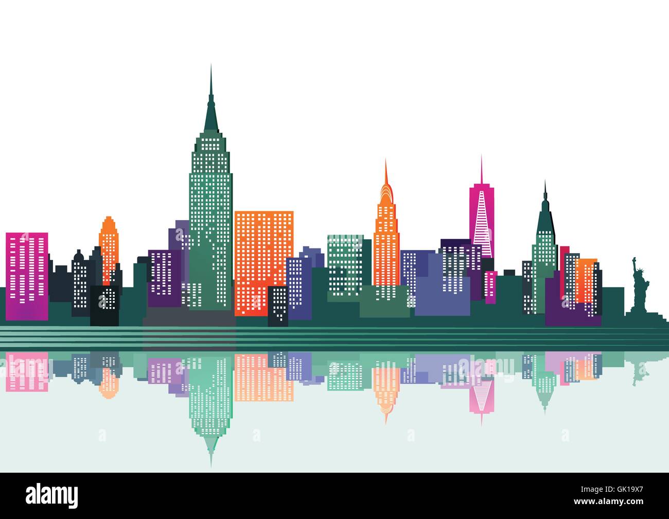 New York coloré Illustration de Vecteur