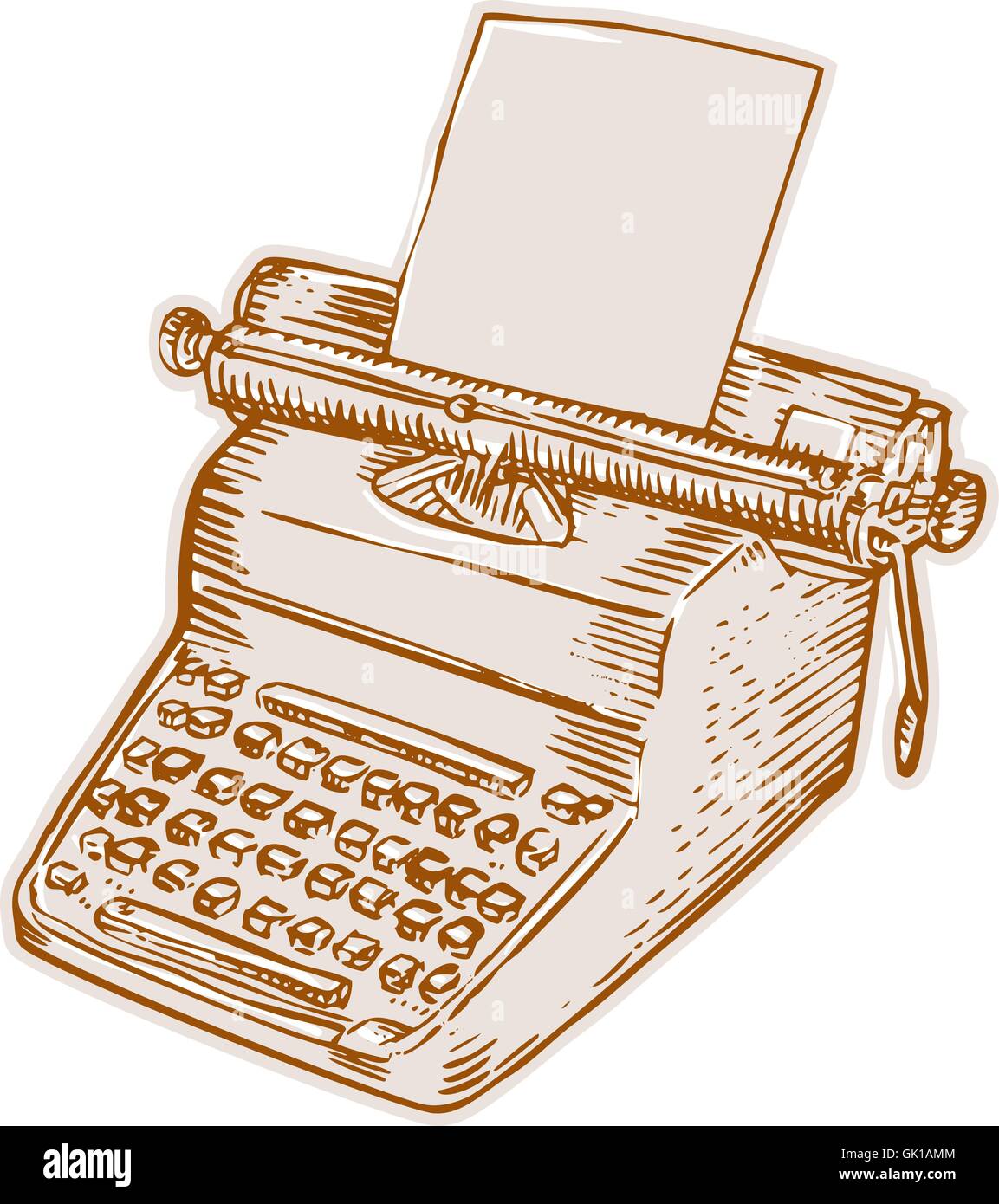 Vintage Old Style Gravure Machine à écrire Illustration de Vecteur