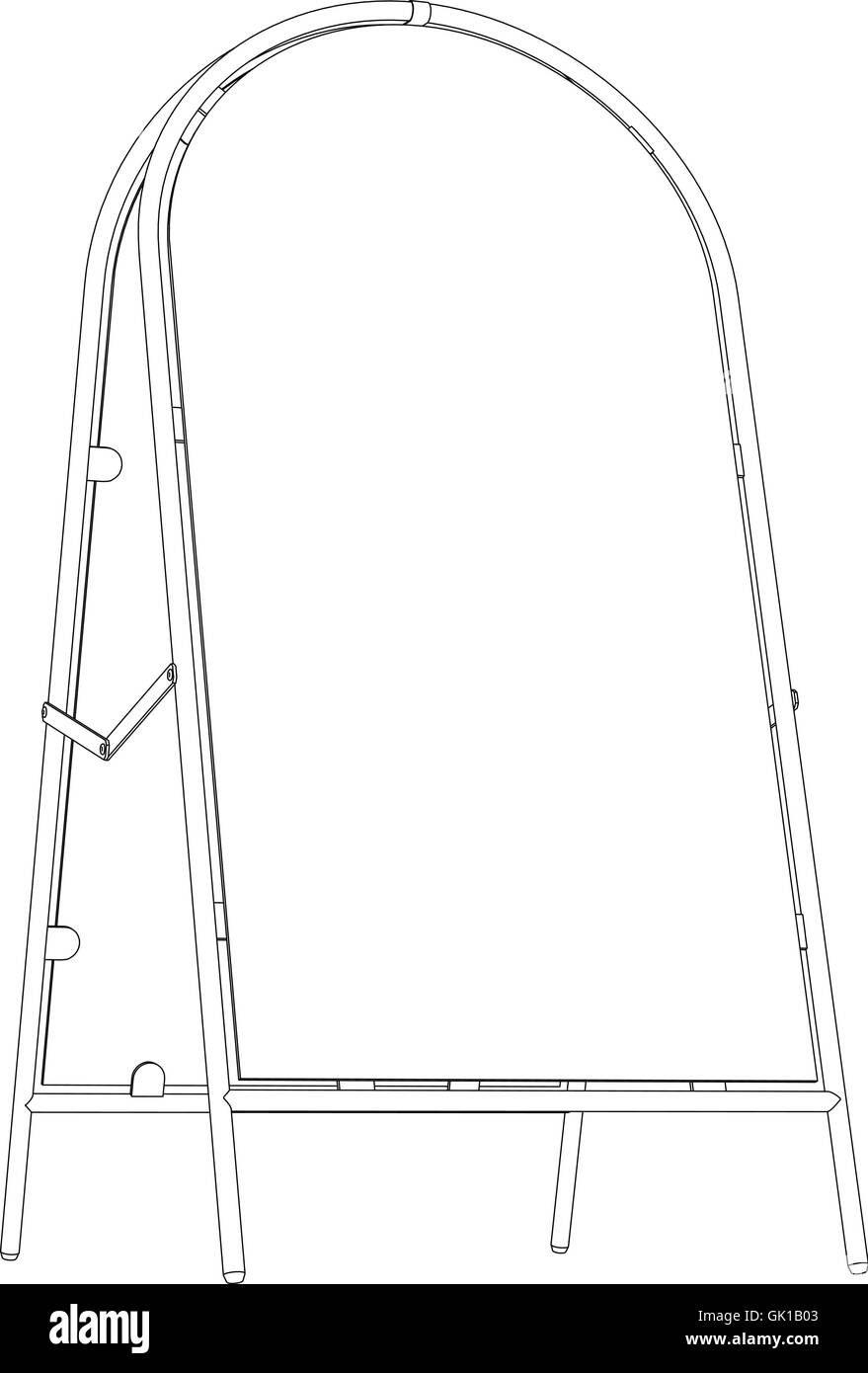 Croquis de trottoir en fil de signe. Vue en perspective. Vector illustration Illustration de Vecteur