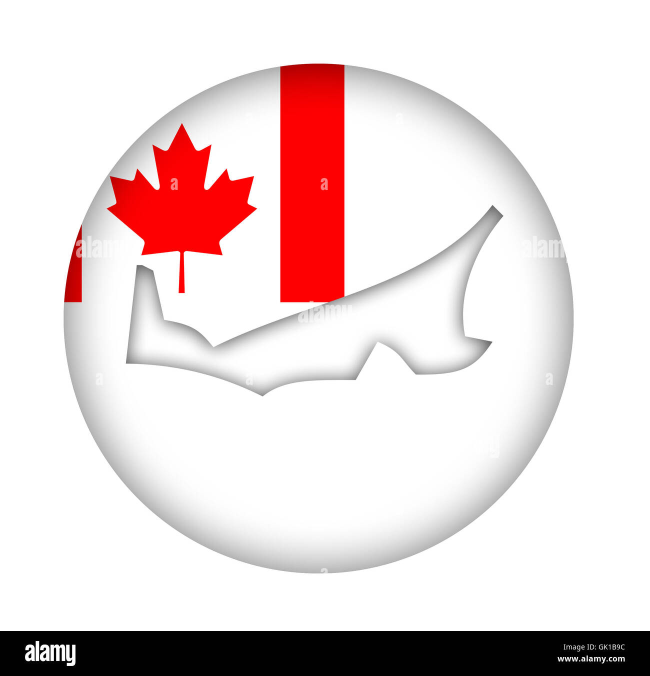 Canada État de l'Île du Prince Édouard site bouton drapeau isolé sur un fond blanc. Banque D'Images