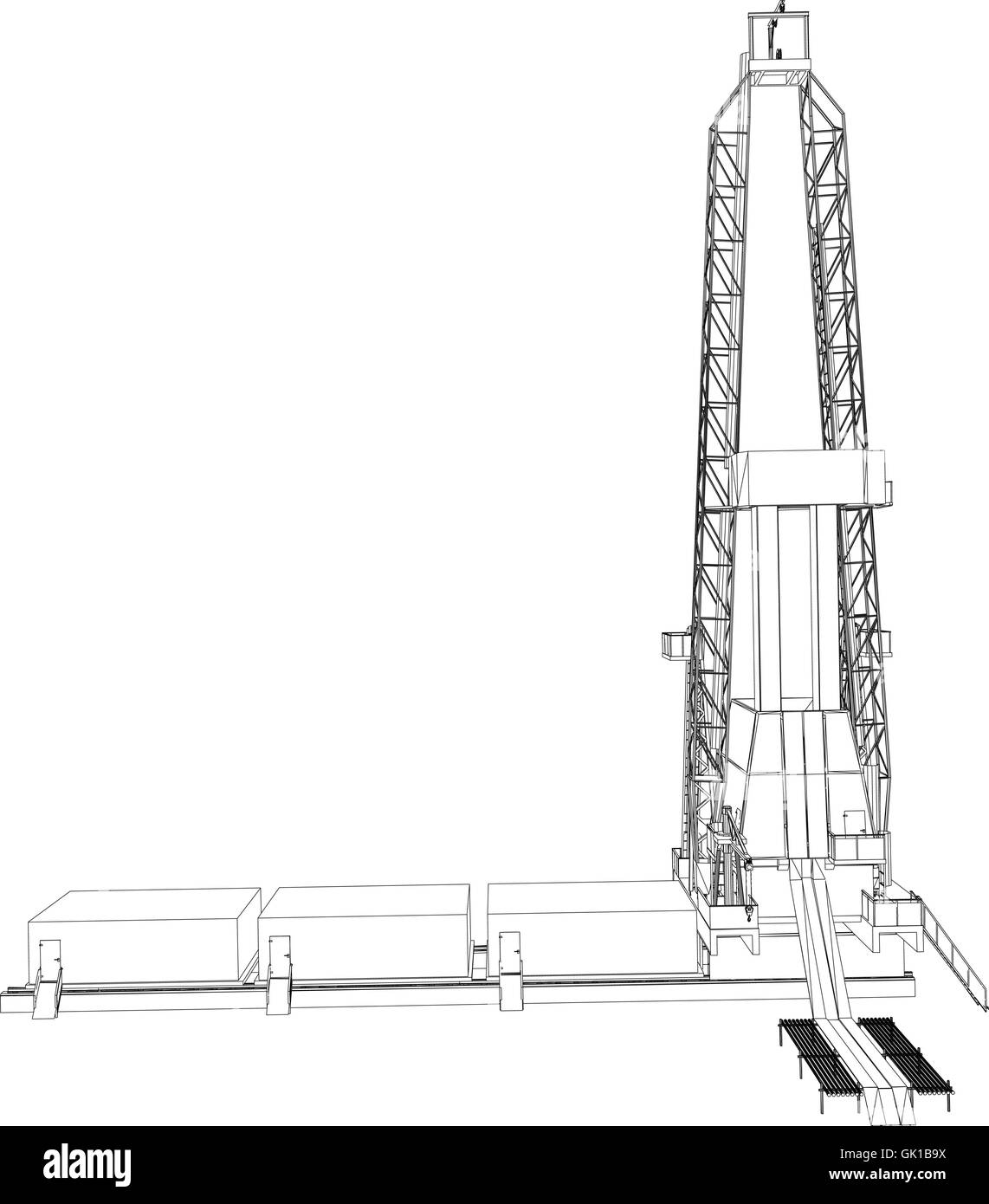 Plate-forme pétrolière. Vector illustration détaillée Illustration de Vecteur
