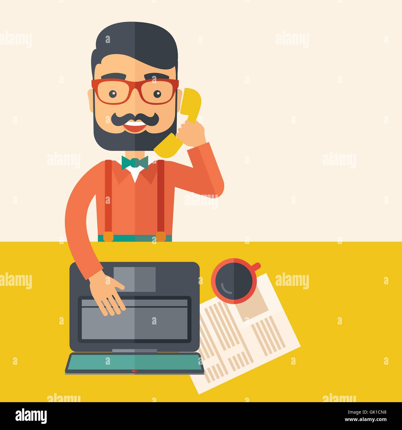 Télémarketing Illustration de Vecteur