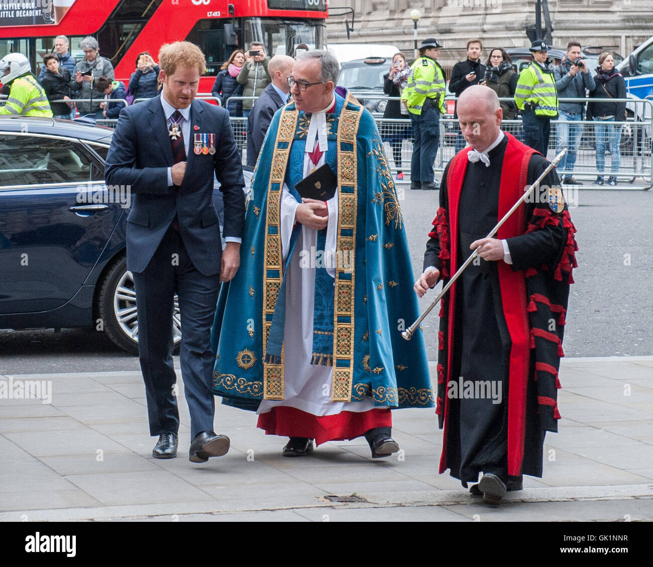 Le prince Harry assiste à l'Anzac Day service d'action de grâces et de commémoration à l'abbaye de Westminster. Comprend : le prince Harry Où : London, Royaume-Uni Quand : 25 Avr 2016 Banque D'Images