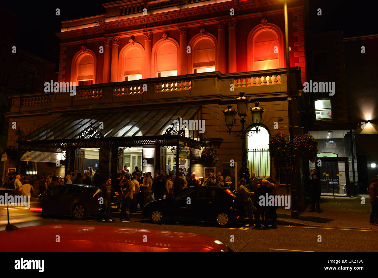 Ulster Hall de nuit après un concert, Belfast Banque D'Images