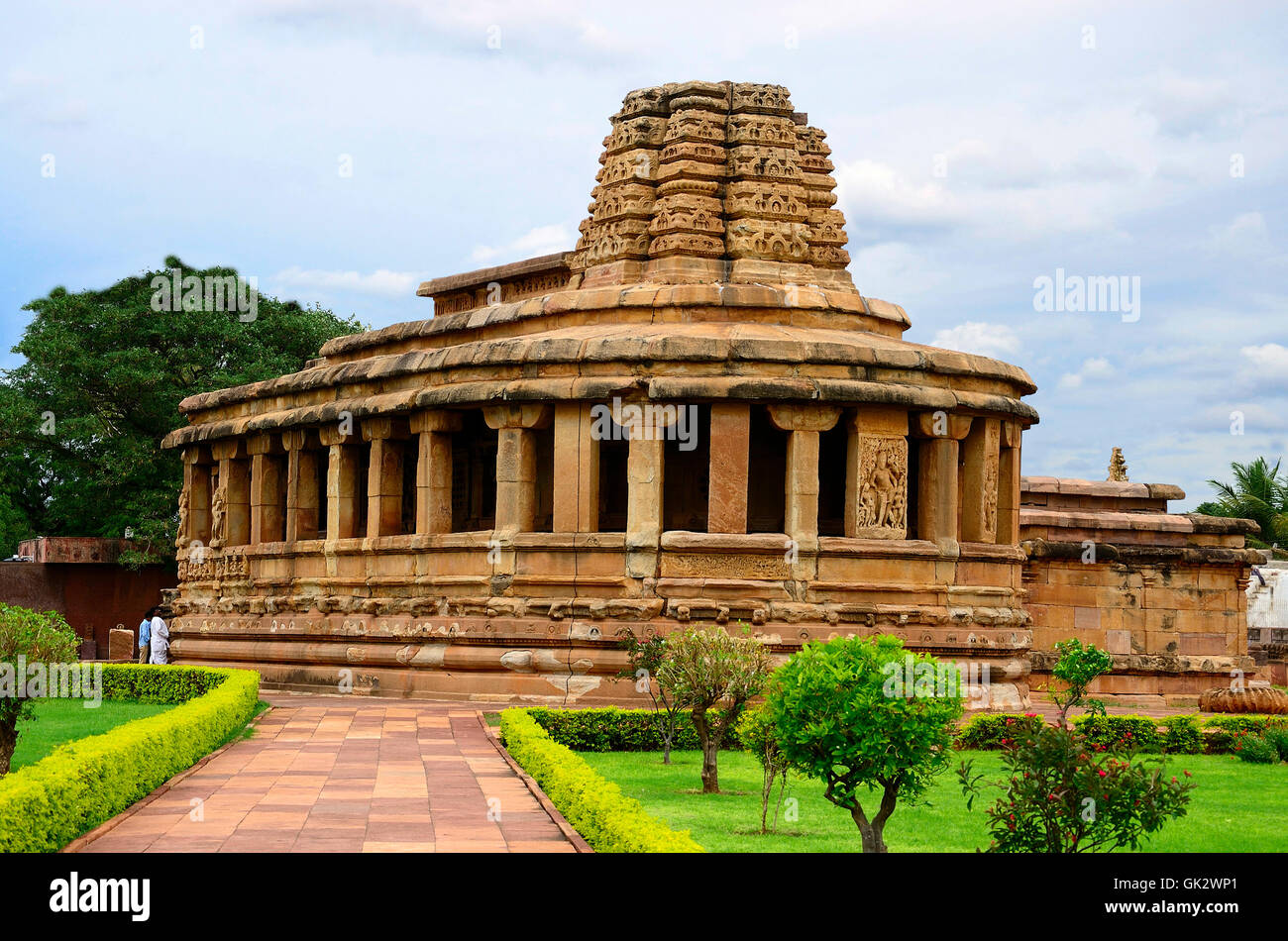 Temple de Durga, Aihole Temple complexe, Bagalkot, Karnataka, Inde Banque D'Images