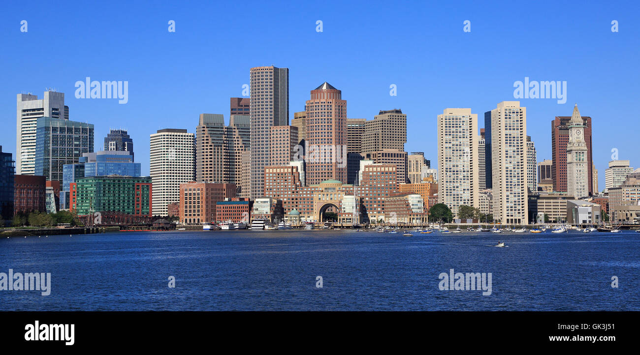 Boston skyline and harbour, USA Banque D'Images
