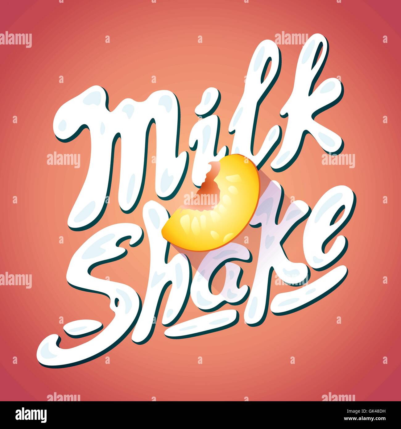 Milkshake - lettrage signe avec l'étiquette de l'emballage Illustration de Vecteur