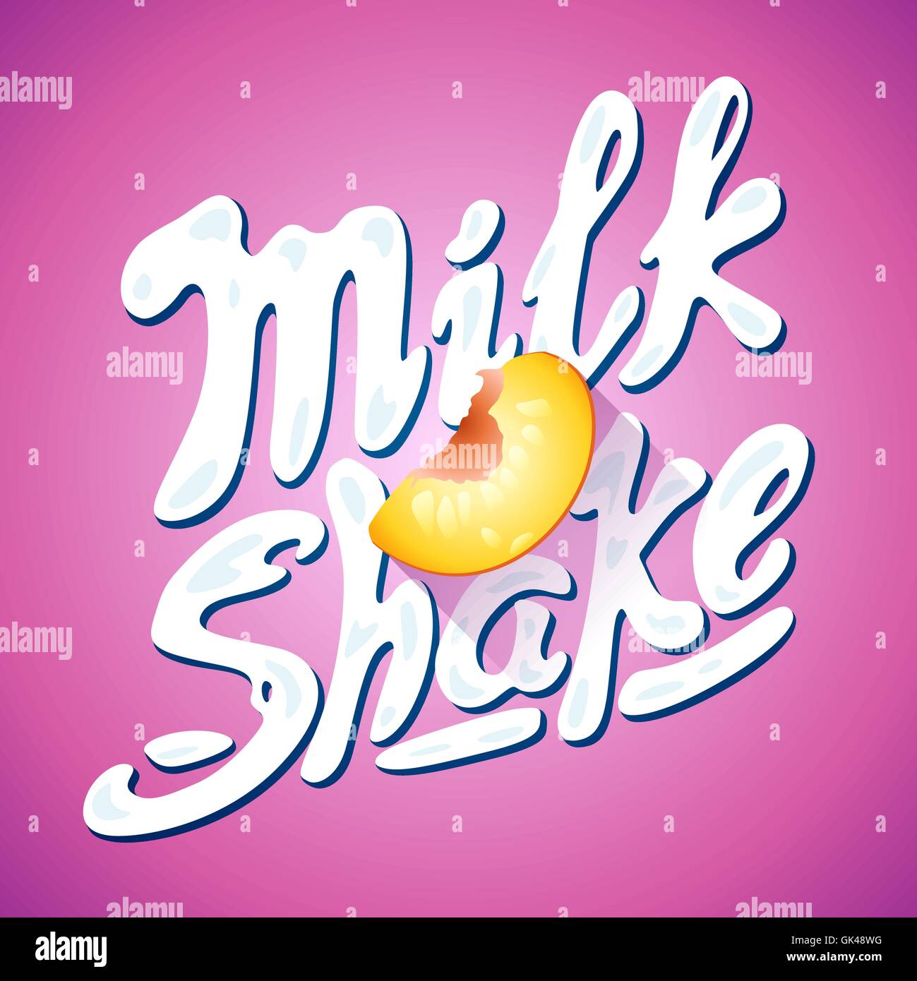 Milkshake - lettrage signe avec l'étiquette de l'emballage Illustration de Vecteur