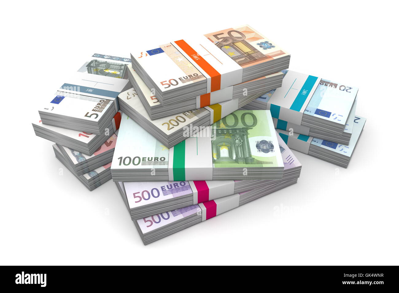 Devise euro pile Banque D'Images