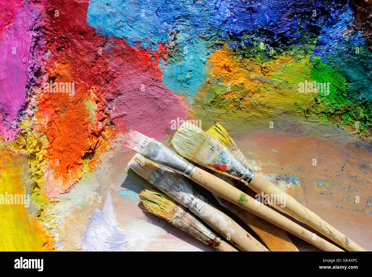 Palette de peinture avec Banque D'Images