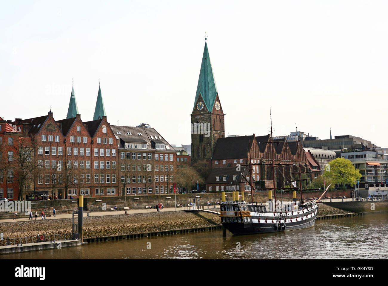 Weser avec sankt martini Banque D'Images