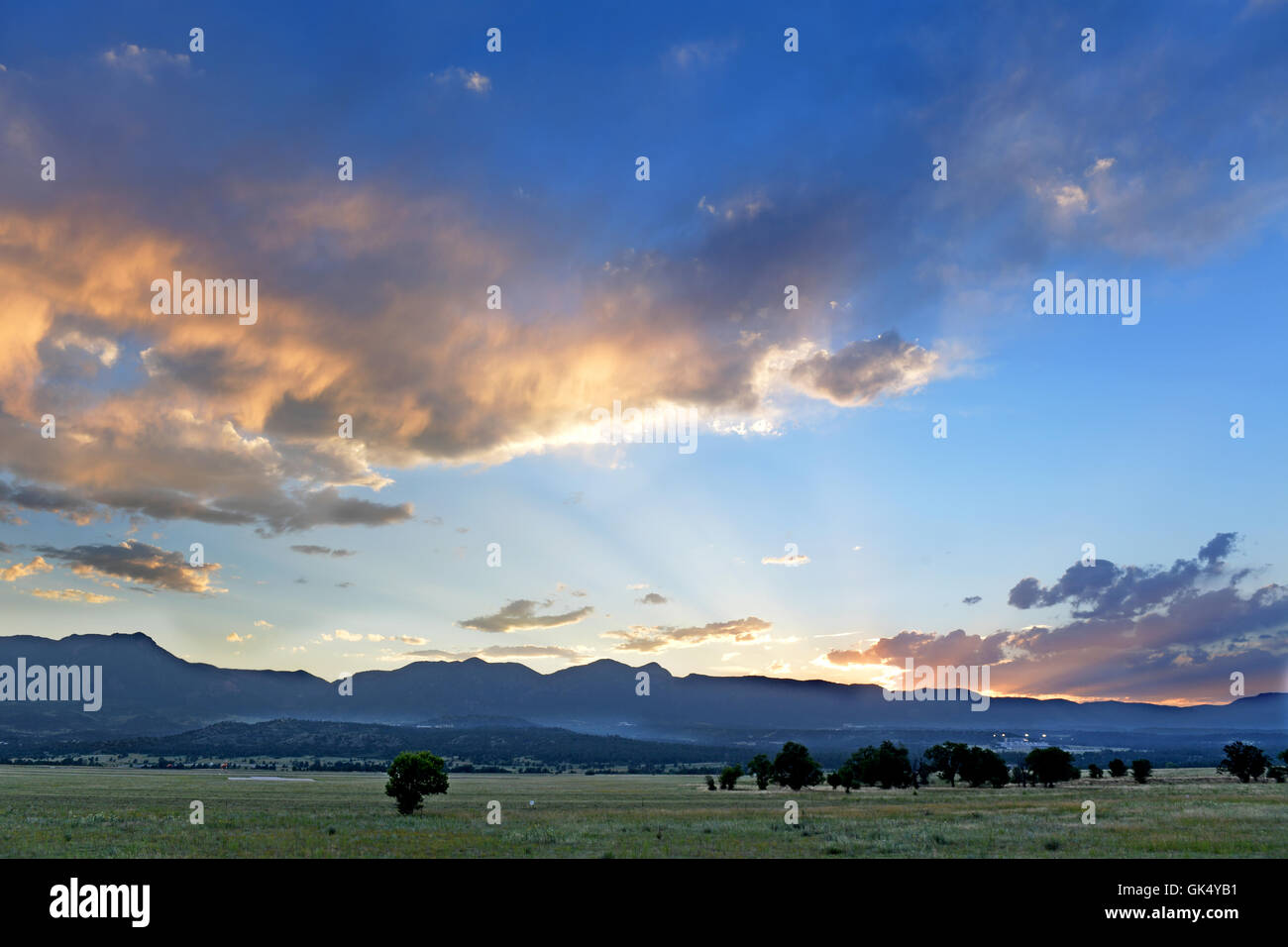 Au coucher du soleil paysage à Colorado Springs Banque D'Images