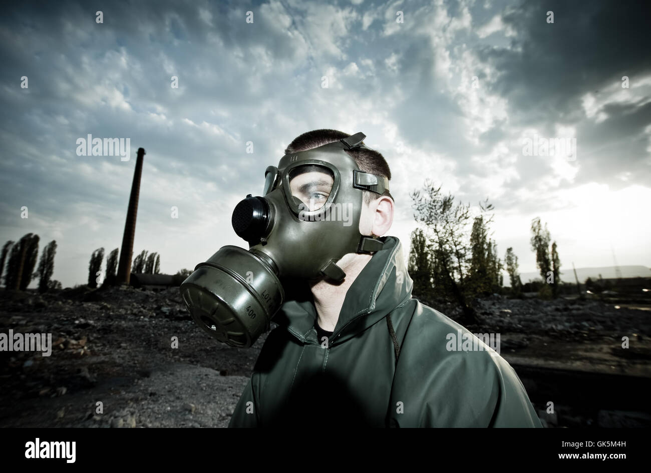 Masque à gaz protection respiratoire en cas de catastrophe Banque D'Images