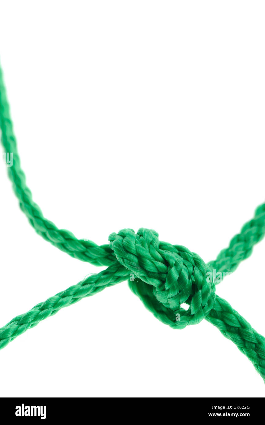 Faire un nœud sur une corde Banque D'Images
