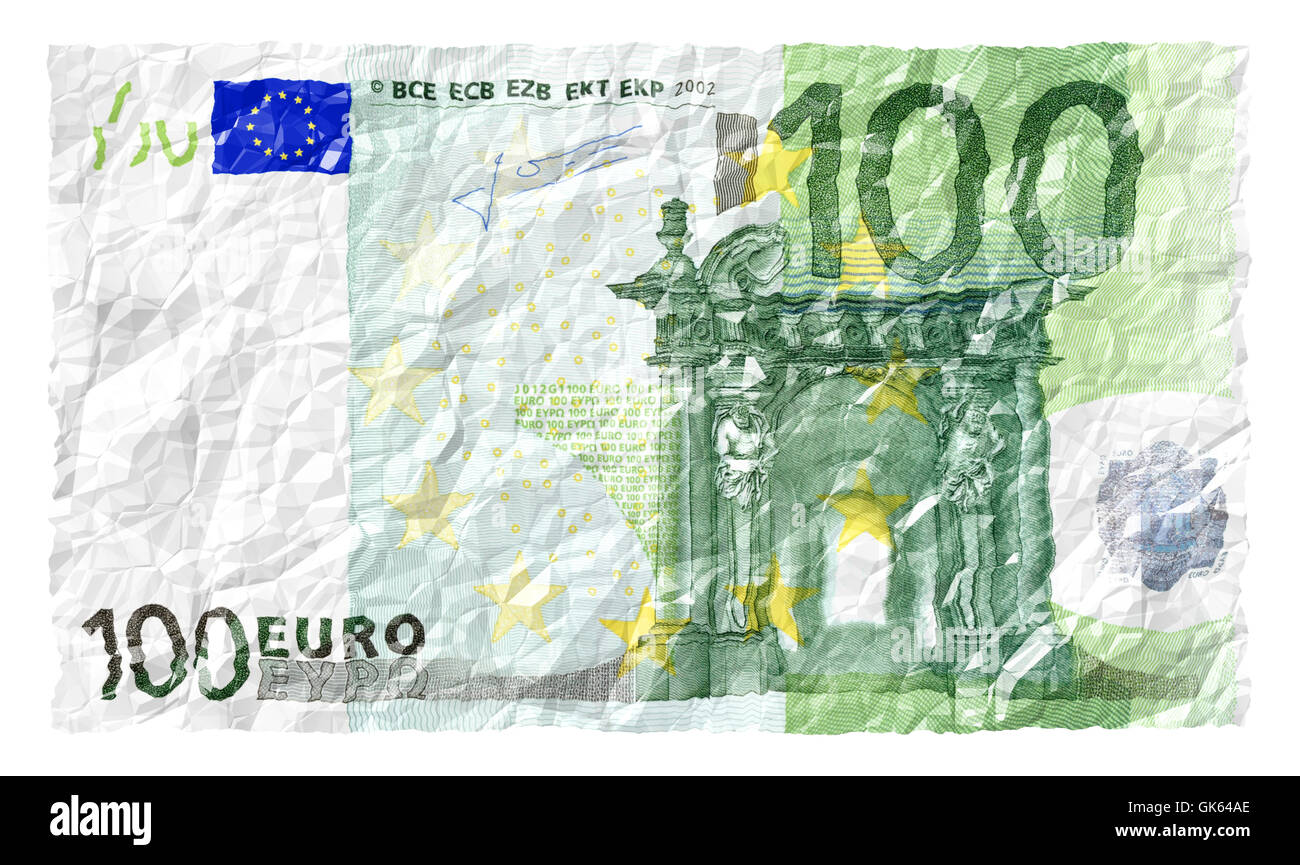 Euro bank note cireur Banque D'Images